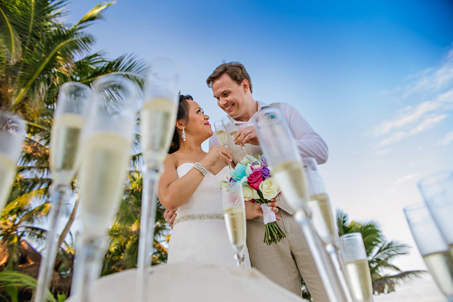 Bride and groom at Tulum Bride and groom at Tulum.