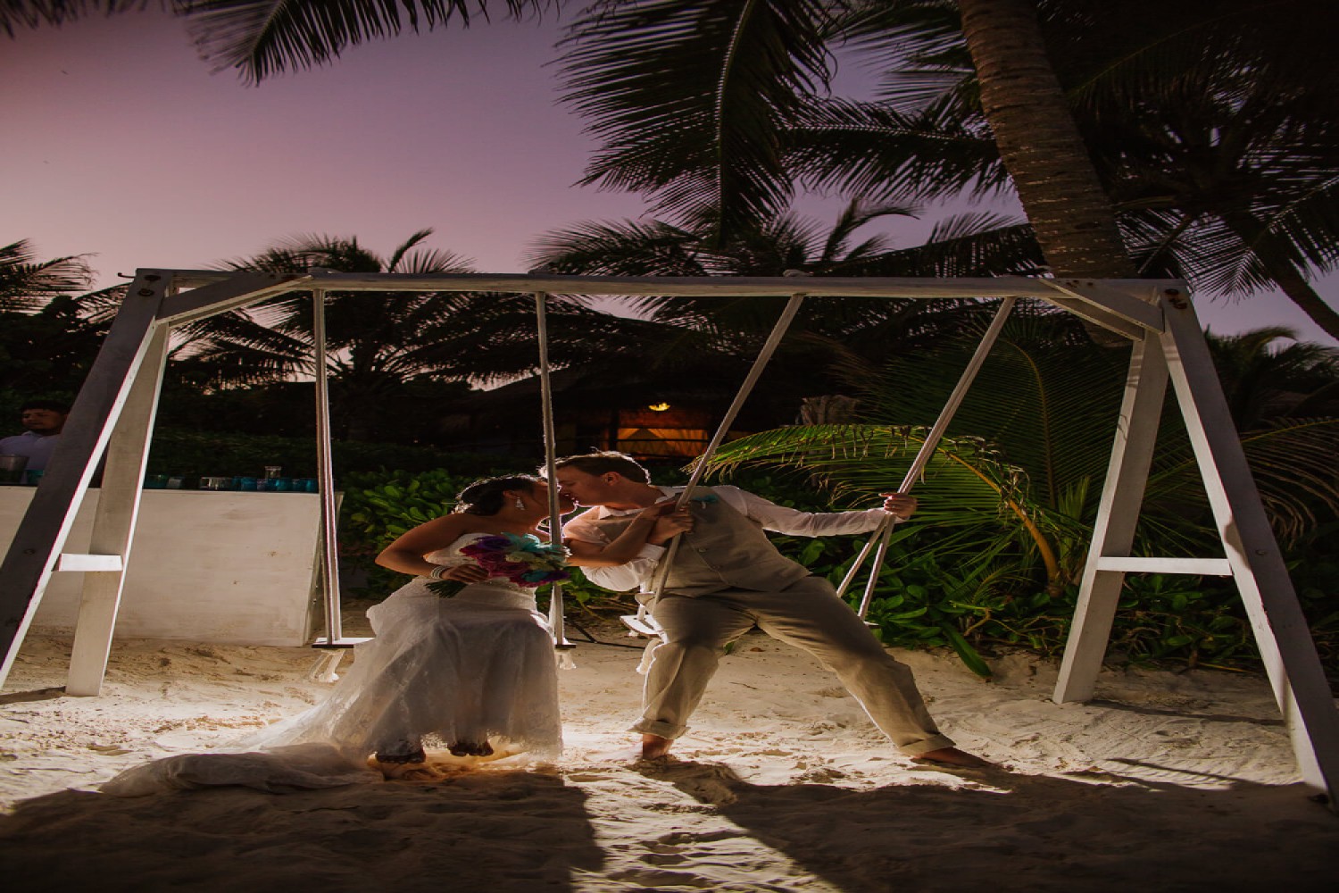 Bride and groom at Tulum Bride and groom at Tulum.