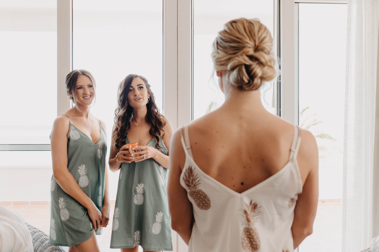 Bride getting ready at Villa Isla Blanca.