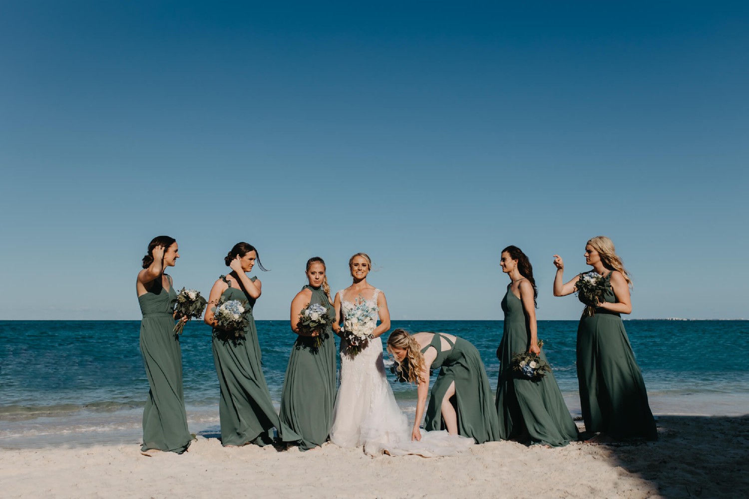 Bride getting ready at Villa Isla Blanca.