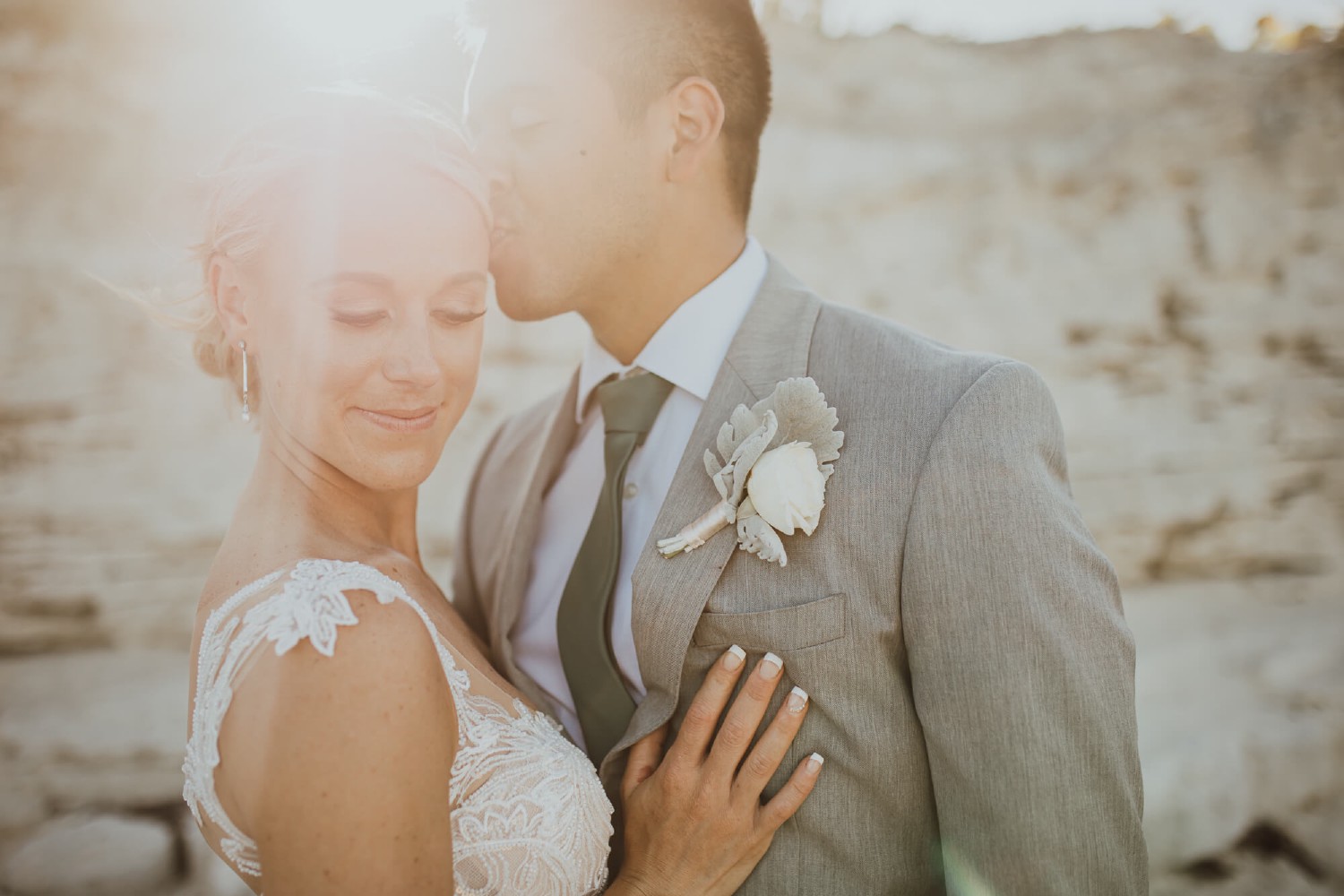 Bride and groom at Villa Isla Blanca.
