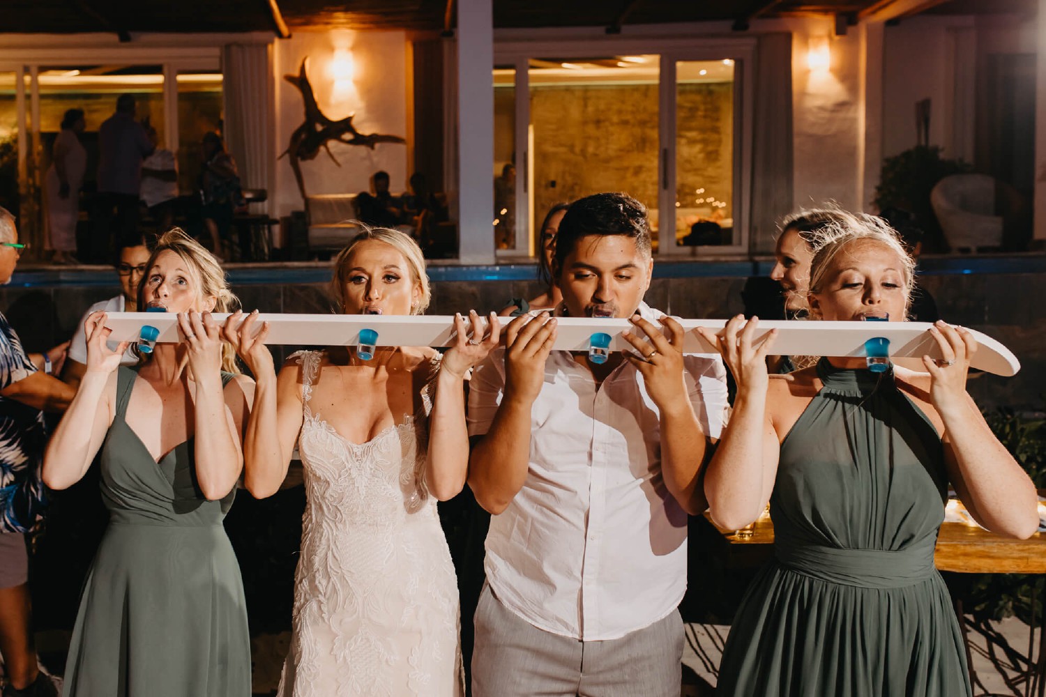 Wedding reception at Villa Isla Blanca.