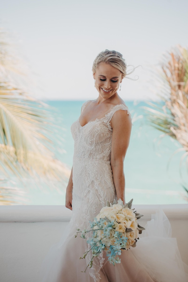 Bride and Groom at Villa Isla Blanca.