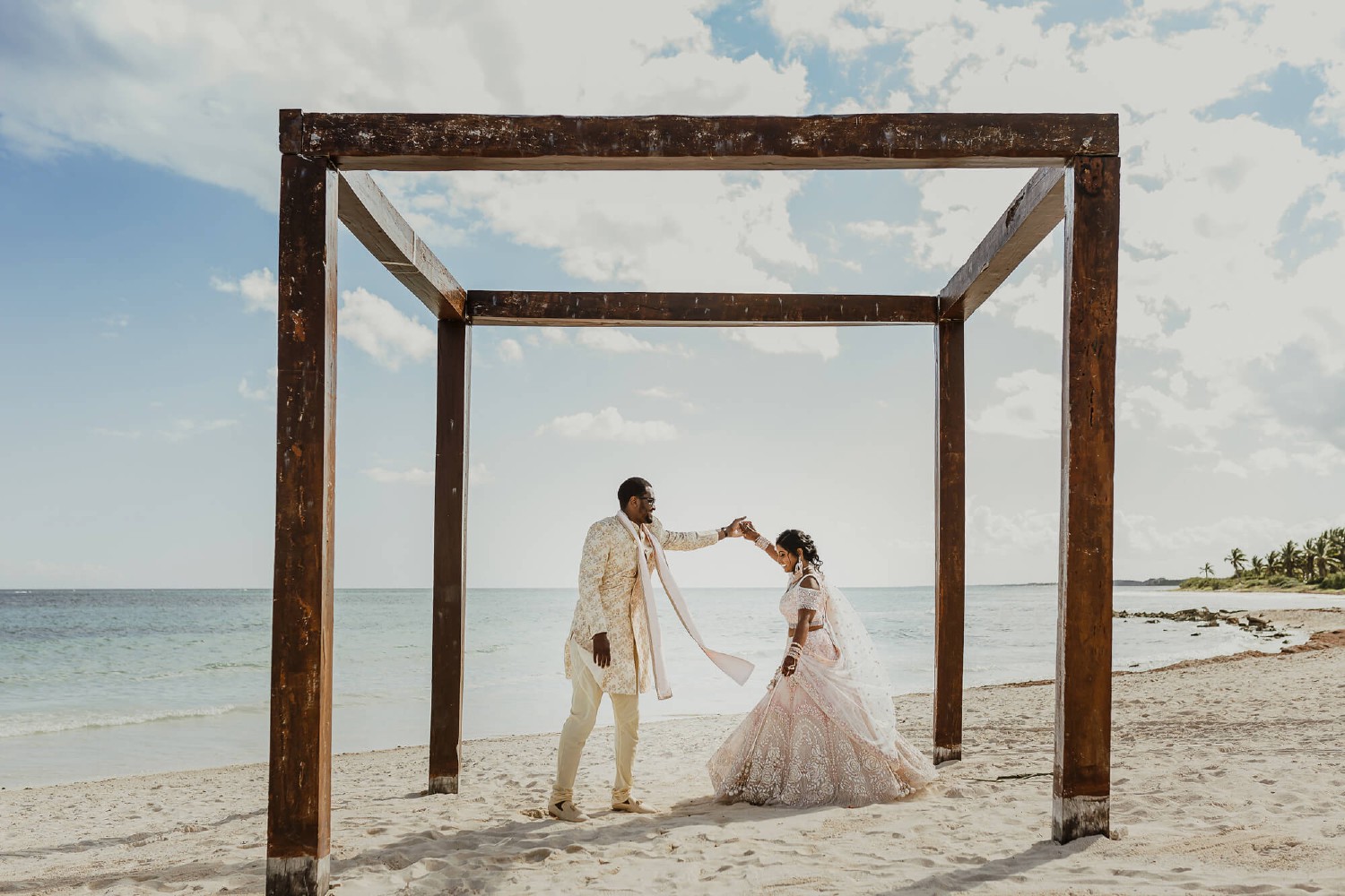Bride getting ready at Dreams Tulum.